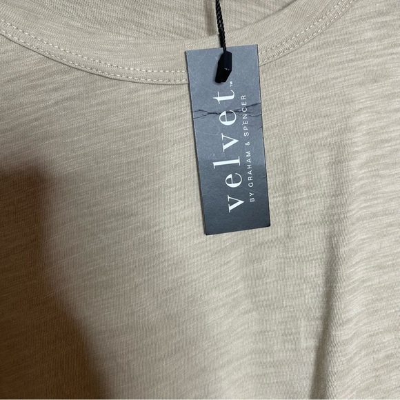 VELVET by Graham & Spencer Beige Cotton T-shirt Size XXL NWT - Picture 7 of 7